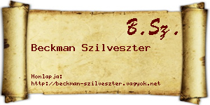 Beckman Szilveszter névjegykártya