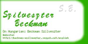 szilveszter beckman business card